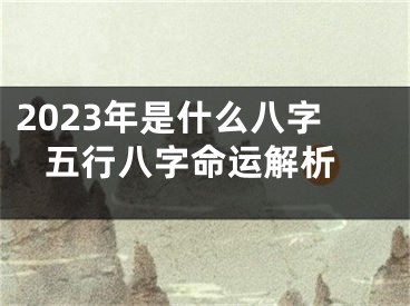 2023年是什么八字 五行八字命运解析