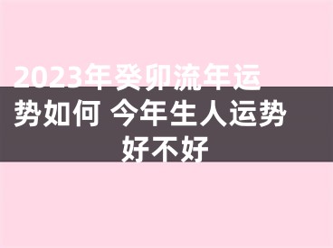 2023年癸卯流年运势如何 今年生人运势好不好