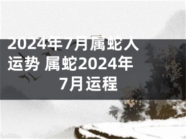 2024年7月属蛇人运势 属蛇2024年7月运程