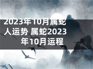 2023年10月属蛇人运势 属蛇2023年10月运程