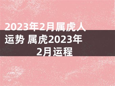 2023年2月属虎人运势 属虎2023年2月运程