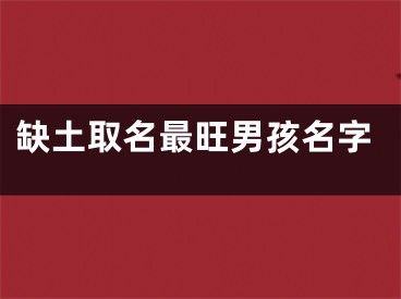 缺土取名最旺男孩名字