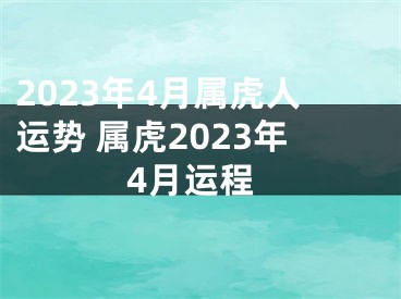 2023年4月属虎人运势 属虎2023年4月运程