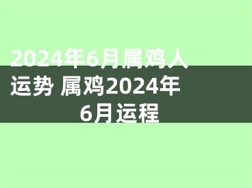 2024年6月属鸡人运势 属鸡2024年6月运程