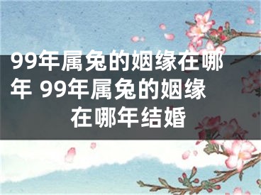 99年属兔的姻缘在哪年 99年属兔的姻缘在哪年结婚