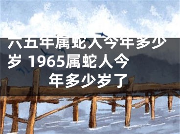 六五年属蛇人今年多少岁 1965属蛇人今年多少岁了