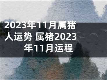 2023年11月属猪人运势 属猪2023年11月运程