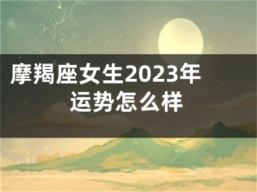 摩羯座女生2023年运势怎么样