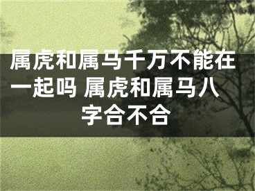 属虎和属马千万不能在一起吗 属虎和属马八字合不合