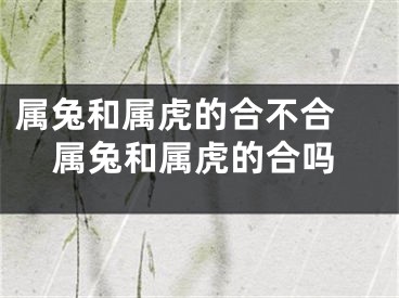 属兔和属虎的合不合 属兔和属虎的合吗