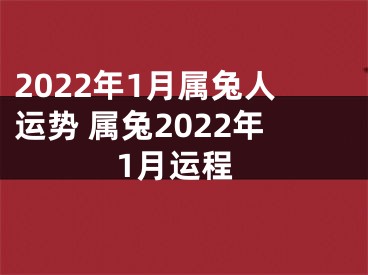 2022年1月属兔人运势 属兔2022年1月运程