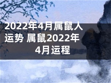 2022年4月属鼠人运势 属鼠2022年4月运程