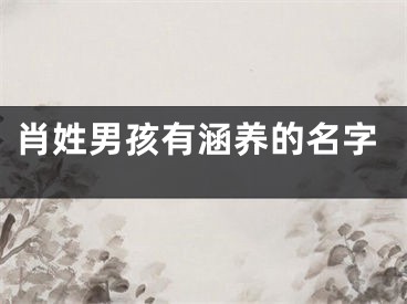 肖姓男孩有涵养的名字