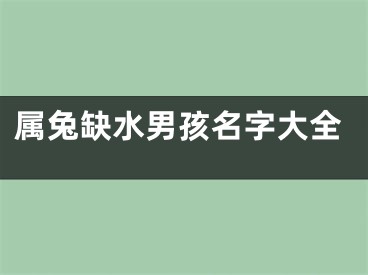 属兔缺水男孩名字大全