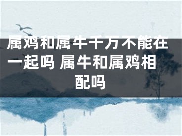 属鸡和属牛千万不能在一起吗 属牛和属鸡相配吗