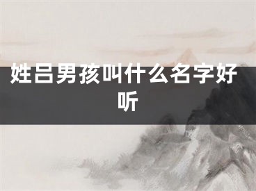 姓吕男孩叫什么名字好听