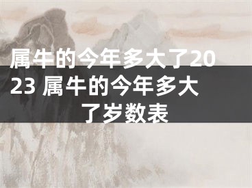 属牛的今年多大了2023 属牛的今年多大了岁数表