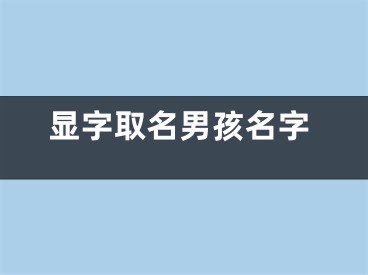 显字取名男孩名字