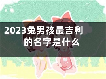 2023兔男孩最吉利的名字是什么