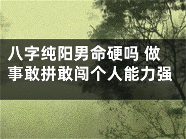 八字纯阳男命硬吗 做事敢拼敢闯个人能力强