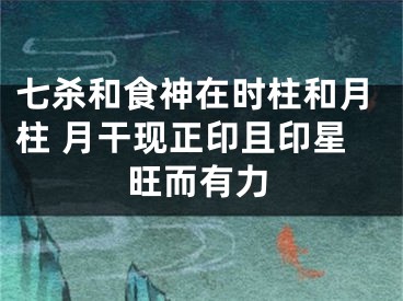 七杀和食神在时柱和月柱 月干现正印且印星旺而有力