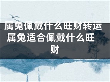 属兔佩戴什么旺财转运 属兔适合佩戴什么旺财