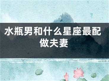 水瓶男和什么星座最配做夫妻