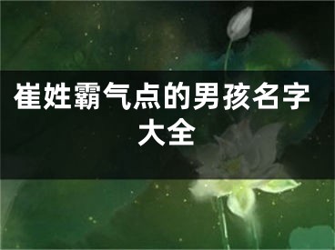 崔姓霸气点的男孩名字大全