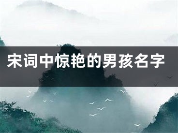 宋词中惊艳的男孩名字