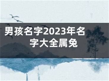 男孩名字2023年名字大全属兔