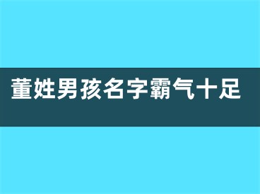 董姓男孩名字霸气十足