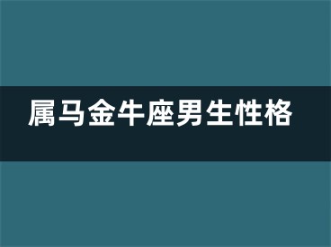 属马金牛座男生性格