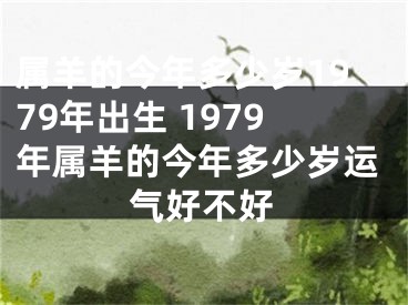 属羊的今年多少岁1979年出生 1979年属羊的今年多少岁运气好不好