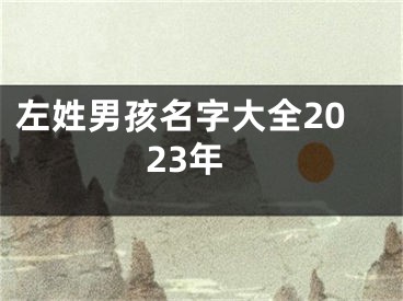 左姓男孩名字大全2023年