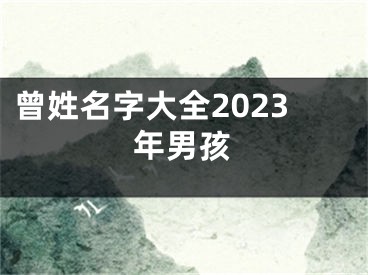 曾姓名字大全2023年男孩