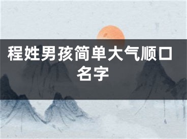 程姓男孩简单大气顺口名字