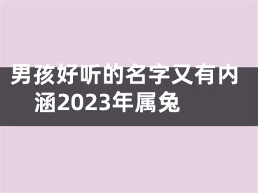 男孩好听的名字又有内涵2023年属兔