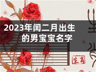 2023年闰二月出生的男宝宝名字