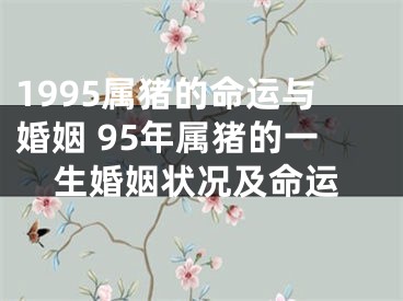 1995属猪的命运与婚姻 95年属猪的一生婚姻状况及命运