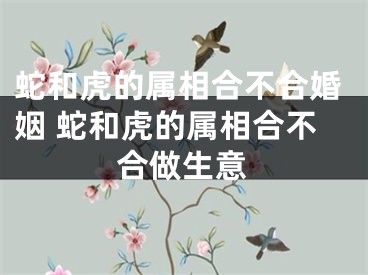 蛇和虎的属相合不合婚姻 蛇和虎的属相合不合做生意