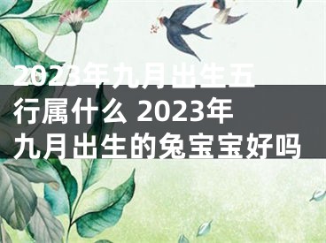 2023年九月出生五行属什么 2023年九月出生的兔宝宝好吗