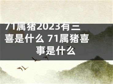 71属猪2023有三喜是什么 71属猪喜事是什么