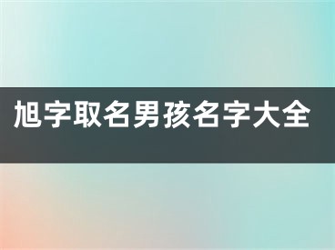 旭字取名男孩名字大全