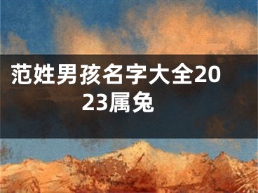 范姓男孩名字大全2023属兔