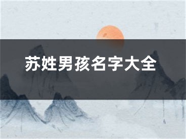 苏姓男孩名字大全