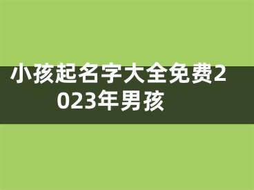 小孩起名字大全免费2023年男孩