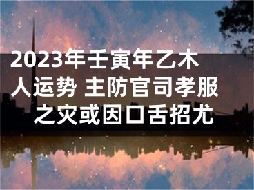 2023年壬寅年乙木人运势 主防官司孝服之灾或因口舌招尤