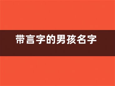 带言字的男孩名字