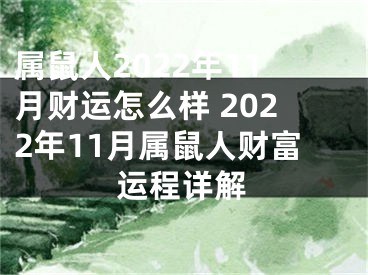 属鼠人2022年11月财运怎么样 2022年11月属鼠人财富运程详解