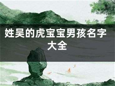 姓吴的虎宝宝男孩名字大全